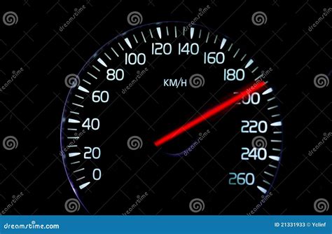 Speedometer At High Speed With Red Index Stock Image Image Of Speed