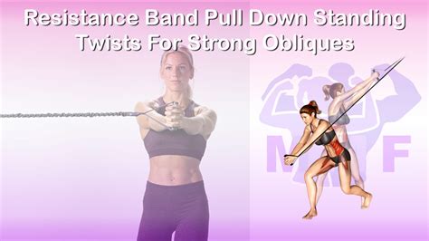 Resistance Band Pull Down Standing Twists For Strong Obliques