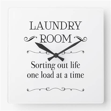 Sorting Out Life One Load At A Time Funny Laundry Square Wall Clock