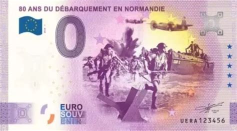 BILLET 0 EURO Souvenir Touristique 80 Ans Du Débarquement En Normandie