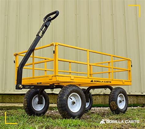 Gorilla Carts Heavy Duty Steel Utility Cart With Removable Sides And 13