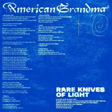 American Grandma Rare Knives Of Light Lyrics And Tracklist Genius