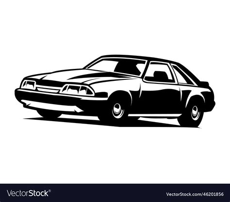 2000 Ford Mustang Car Silhouette Design Royalty Free Vector