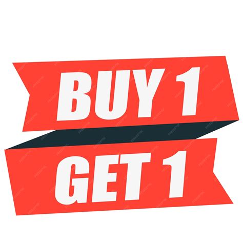 Premium Vector Buy 1 Get 1 Free Promotion Banner With Ribbon