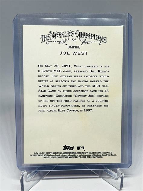 Joe West Topps Allen Ginter Silver Foil Portrait Hot Box Umpire