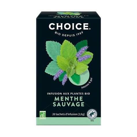 INFUSION MENTHE SAUVAGE 20SACHETS CHOICE Acheter Sur EtiketBio Eu