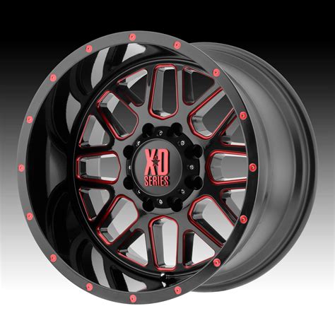 XD Series XD820 Grenade Red Black Milled Custom Wheels Rims XD820