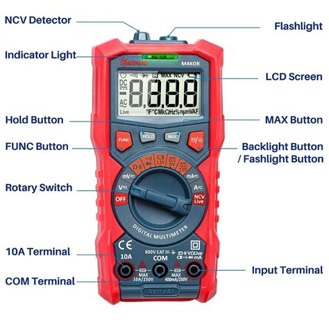 Astroai Digital Multimeter Counts Trms Auto Ranging Volt Meter