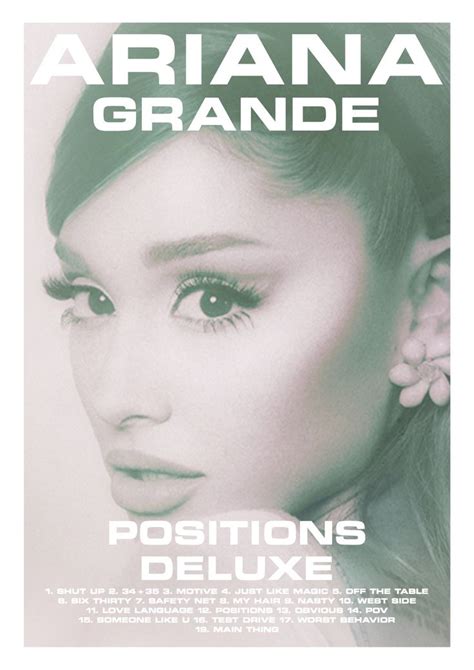 Positions Deluxe Ariana Grande Album Poster Ariana Grande Album