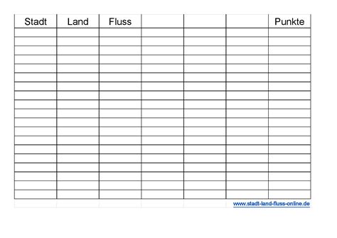 Stadt Land Fluss Bogen Vorlage Stadt Land Fluss L Sungen Von A Z