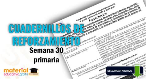 Semana Cuadernillos De Reforzamiento Para Primaria