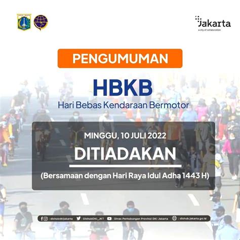 Hari Bebas Kendaraan Bermotor Hbkb Minggu Juli Ditiadakan