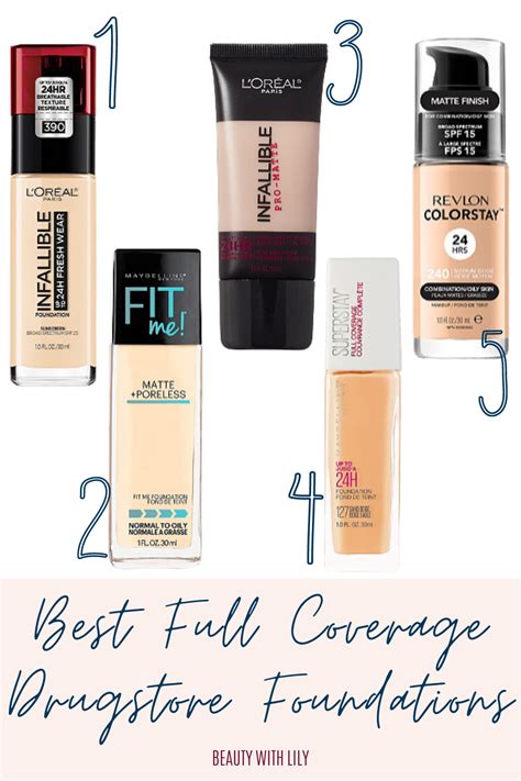 Best Full Coverage Drugstore Foundations Beauty With Lily Foundation For Combination Skin