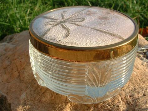 Vintage Art Deco Glass Powder Vanity Jar By Alltherageretro 16 00 Art Deco Glass Vintage