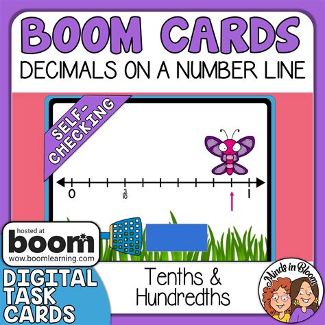 Decimals On A Number Line Tenths Hundredths Boom Cards Digital