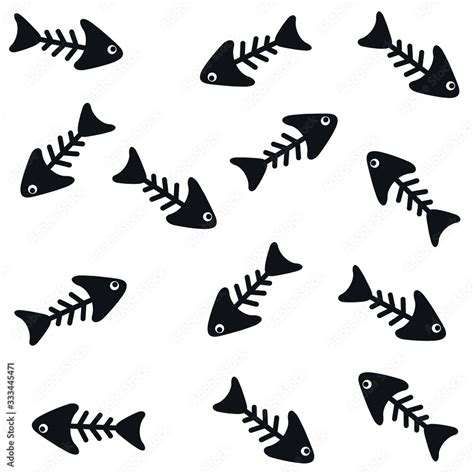 skeleton fish, vector, art, illustration Stock Vector | Adobe Stock