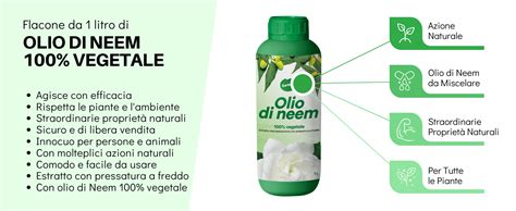 Gardemia Olio Di Neem Per Piante 1 Litro 100 Vegetale Azione Naturale