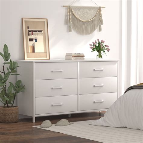 Ikeno Drawer White Dresser Industrial Wood Dresser For Bedroom