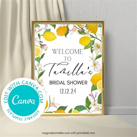 Editable Citrus Lemon Welcome Sign Printabell Express