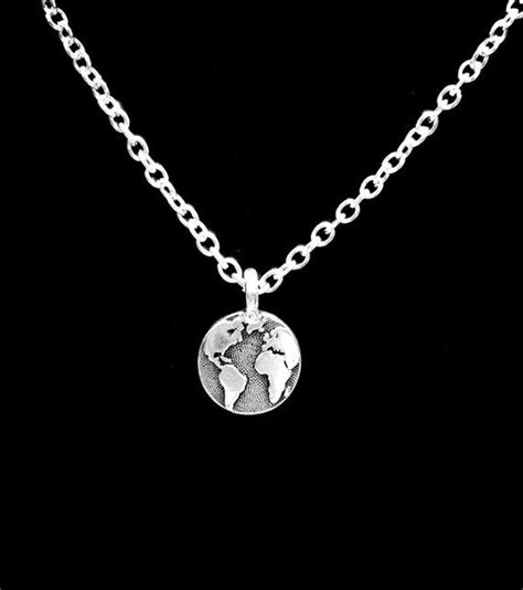 Earth Necklace World Planet Necklace Celestial Necklace Geography