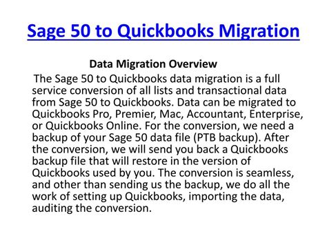 PPT - QB Recovery - Sage 50 to Quickbooks Migration PowerPoint