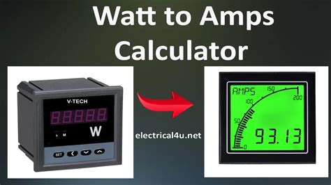 Watts To Amps Conversion Calculator W To A Power To Current Electrical4u