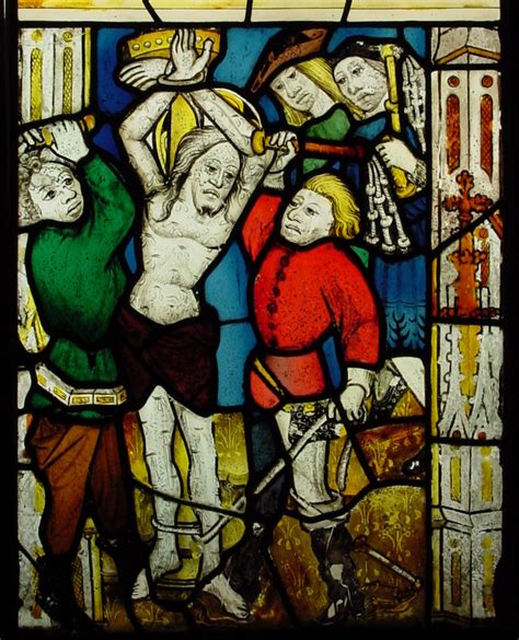 A Panel From Passion Window Showing The Flaying Of Christ After