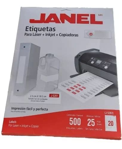 Etiquetas Janel Adhesivas Impresora Láser Inkjet 25h J 5261 MercadoLibre