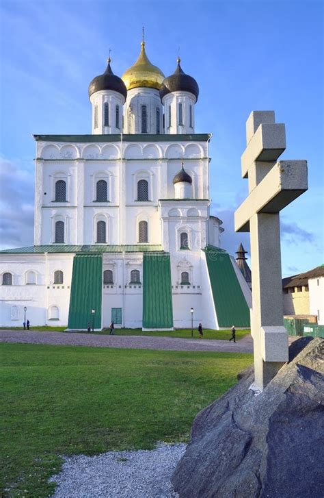 In the old Pskov Kremlin editorial stock image. Image of monument ...