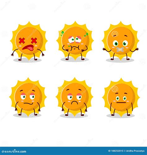 Sun Cartoon In Character With Nope Expression Stock Vector