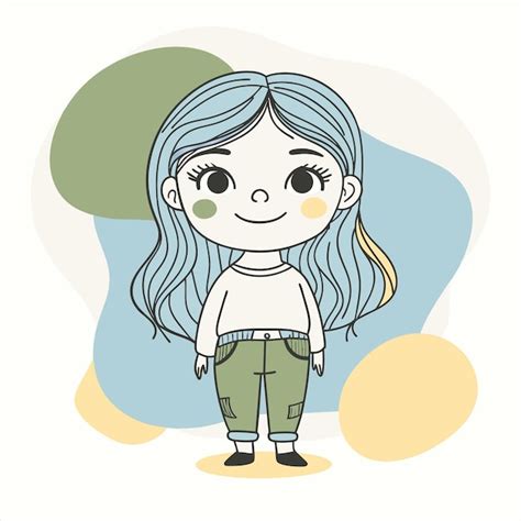 Un Dibujo De Una Chica Con El Cabello Largo Y Una Camisa Que Dice