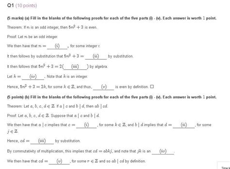 Solved Q1 10 Points 6 Marks A Fill In The Blanks Of The