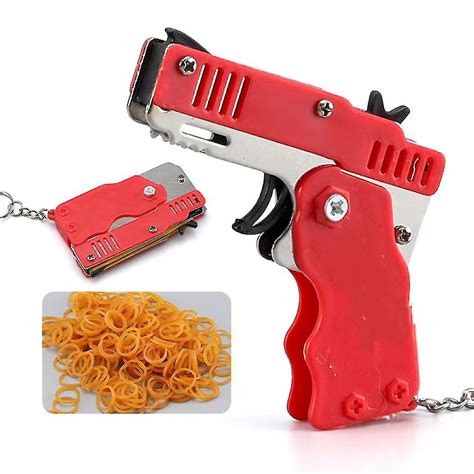 Rubber Band Gun Toy Mini Metal Folding Rubber Gun Kids Gifts Rubber ...