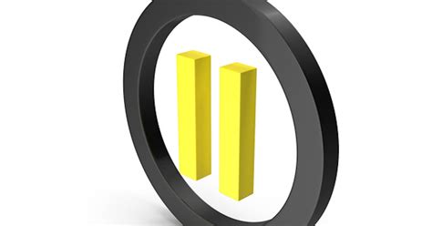 Circular Yellow & Black Pause Symbol, 3D - Envato Elements