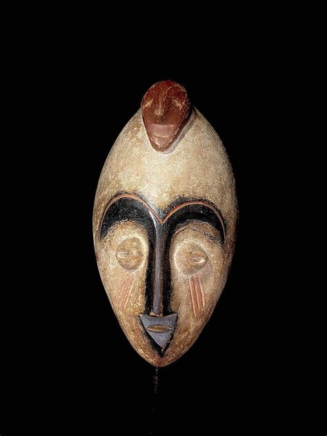 African Mask Antiques Tribal Face Vintage Wood Carved Idoma African