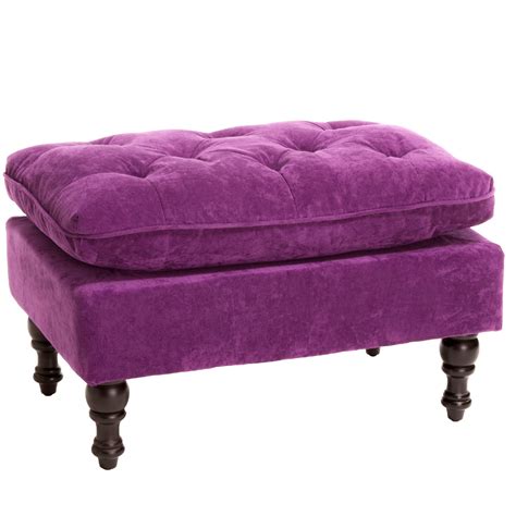 Best Selling Home Decor Jeremy Purple Tufted Ottoman Home Furniture