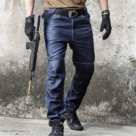 Tactical Men Combat Cargo Multi Pockets Denim Pants Tangeel