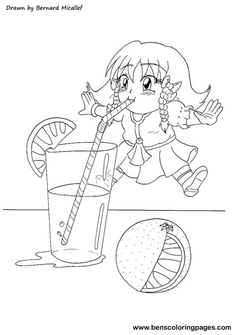 Orange Juice Coloring Page At Free Printable