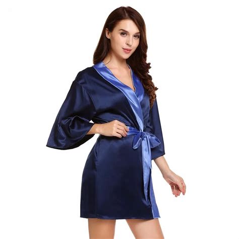 Bluetime Female Satin Bath Robes Plus Size Gown Dressing Short Wedding