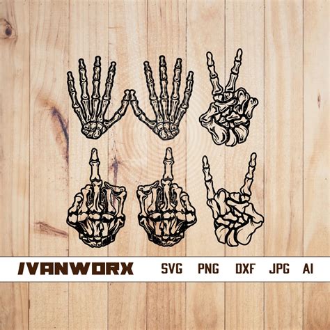 Skeletal Hands Svg Skeletal Hands Clipart Skeletal Hands Cut File