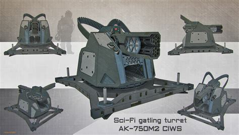 ArtStation - sci-fi gatling turret