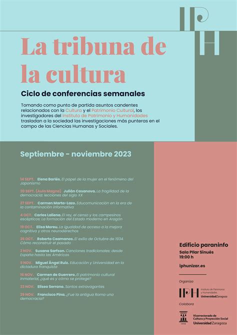 Vuelve La Tribuna De La Cultura Con El Papel De La Mujer En El