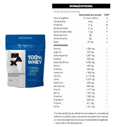 100 WHEY MAX TITANIUM REFIL 900G BAUNILHA 100 WHEY MAX TITANIUM