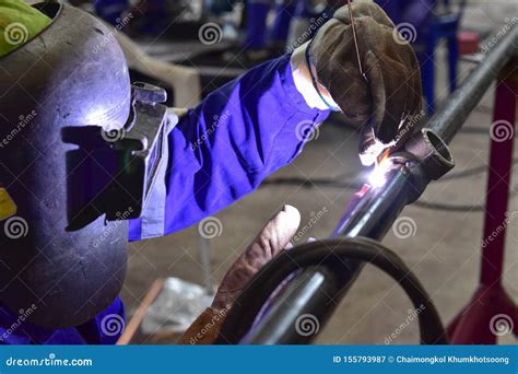 Tungsten Inert Gas Welding Process TIG. Stock Image - Image of closeup ...