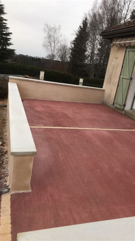 Terrasse En Béton Balayé Et Coloré Eurl Serge Ajuste Maçonnerie