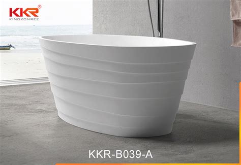 Resin Stone Tub White Tub Soaking Freestanding Bathtub Kkr B039 Kkr