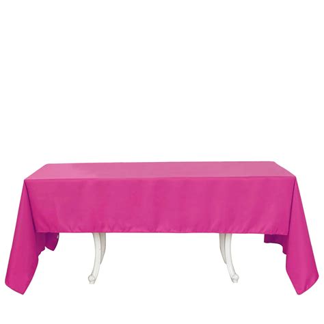 60x126 Fuchsia Seamless Polyester Rectangular Tablecloth Efavormart