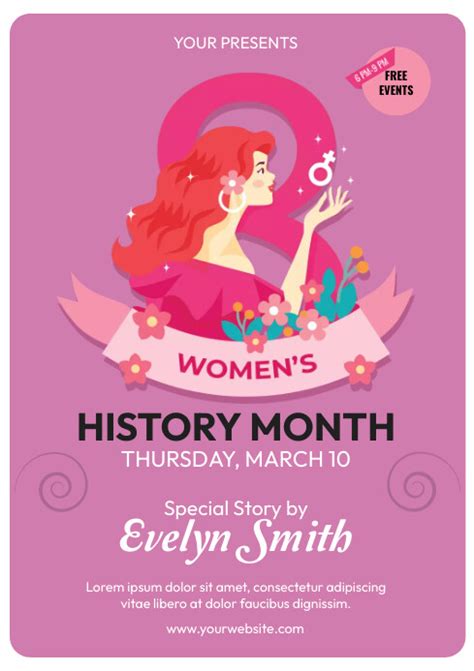 Womens History Month Flyer Template Postermywall