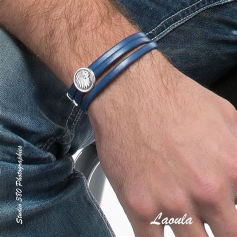 Bracelet Cuir Homme Bleu Par LaoulaToulouse Sur Etsy Mens Bracelet