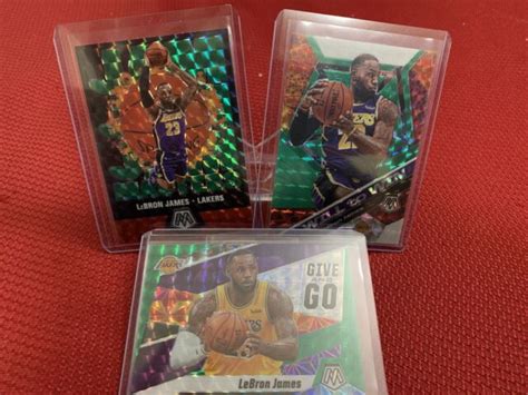 2019 20 Panini Mosaic Lebron James 3 Card LoT Masters Green Prizm